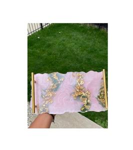 Decorative resin <b>trays</b> for stylish home decor serving solutions suitable for modern dining table use - Product Image 3