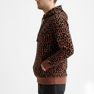 Lightweight Cotton Material Made Men <b>Leopard</b>-<b>print</b> <b>Hoodies</b> With All Size Available Bulk Quantity Men <b>Hoodies</b> For Street Wear - Product Image 3