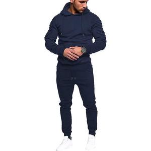 Conjunto de chándal personalizable de alta calidad para hombre, pantalones de chándal informales y Sudadera con capucha con cremallera, diseño y logotipo personalizados de talla grande - Product Image 1