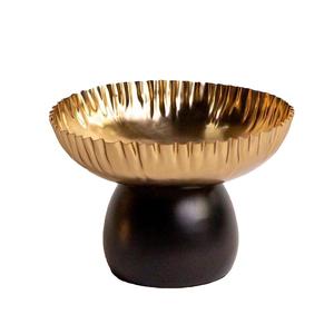 Ensemble de 2 bol/plateau de service de fruits en métal pour la décoration de table à manger à la maison forme arrondie finition brillante bol de service de bonbons - Product Image 2