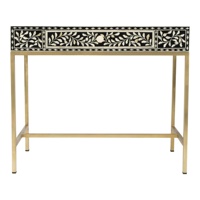 Table console artisanale traditionnelle confortable, écologique et durable avec incrustations en os, pour chambre à coucher et appartement, taille et couleur personnalisables
