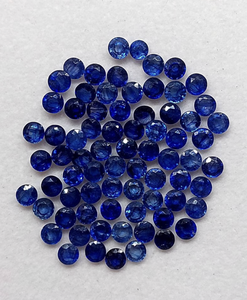 พลอยไพลินสีน้ำเงินธรรมชาติทรงกลมเจียระไนสำหรับทำเครื่องประดับ ขนาด 1 มม. ถึง 6 มม. รับรองคุณภาพ - Product Image 2