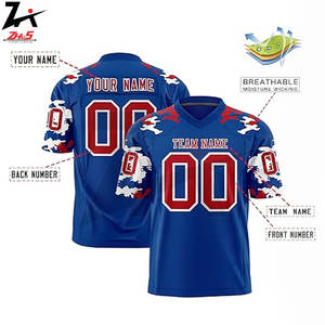 Camiseta de fútbol americano de malla cuadrada personalizada para adultos, ropa de calle de moda al por mayor, diseño en blanco de ajuste de gran tamaño - Product Image 2