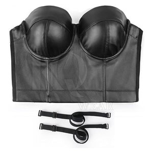 Sujetador de Cuero para Mujer, Talla Grande, Ligero, Transpirable, Nuevo Estilo con Corte Inspirado en la Moda, Interior Suave, Logotipo Frontal, Alta Sujeción - Product Image 3