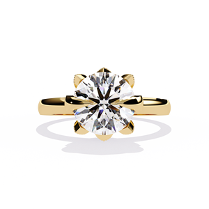 IGI certificado 14K oro amarillo lujo joyería nupcial regalo redondo brillante laboratorio crecido anillo de diamante con claridad DE VVSVS - Product Image 1