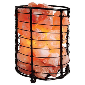 Lámpara de cesta de hierro de sal del Himalaya Natural OEM de alta calidad 100% puro personalizado forma de medio corte hermosas artesanías naturales - Product Image 5