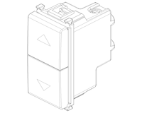 Interrupteur modulaire Vimar 10A à double bouton-poussoir interverrouillé blanc 1P NO+NO IP20 250V PC/ignifuge -5C +40C pour volet roulant