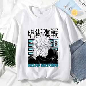 Camiseta de Anime japonés Jujutsu Kaisen para hombre, camisetas gráficas con estampado de Gojo Satoru, camiseta de manga corta informal de moda Harajuku Unisex - Product Image 3