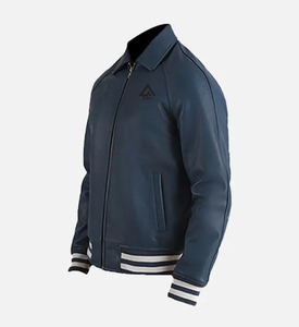 Veste en cuir noire élégante pour hommes Logo personnalisé et fermeture éclair disponibles dans toutes les tailles avec étiquette privée pour l'hiver 100% coton - Product Image 3