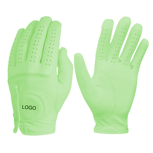 Gants de golf verts en cuir véritable antidérapants pour hommes, fermeture auto-agrippante - Product Image 1