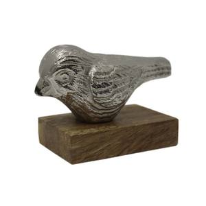 New Design Aluminum Fish Sculptures Nickle Finished With <b>Wooden</b> Base Abstract Figurines for Home Decor <b>Desktop</b> Sculpture - Product Image 2
