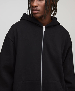 Veste à capuche zippée en molleton français double couche haut de gamme, personnalisée, thermique, mode d'hiver, streetwear - Product Image 2