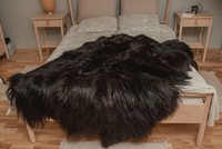 Sexto noir naturel 6 tapis en peau de mouton islandais avec longue laine incroyable cuir de peau de mouton en peau de mouton. Tapis en peau de mouton