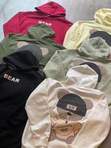 Otoño hombres 100% algodón Unisex Sudadera con capucha cálido peso pesado pulóver sudadera logotipo personalizado Terry Color sólido prendas de vestir exteriores - Product Image 5