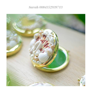 <b>MAKEUP</b> MIRROR FROM VIETNAM: UNIQUE HANDMADE SEASHELL HAND MIRROR, PORTABLE <b>VANITY</b>, NATURAL SEASHELL. - Product Image 6