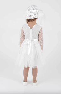 Ragazze Ahengim bianco con cappello abito in Tulle AK2228 vestito da bambina vestiti per bambini ragazze abiti da festa