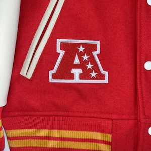 Men's Oversize Varsity Baseball Jacket Canvas Stand Collar Windproof Eco-Friendly Custom OEM - Product Image 4
