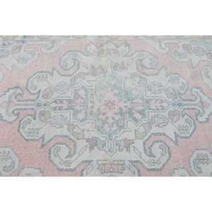 พรมตุรกีขนาด 4.1x6.9 ฟุต สีชมพูออมเบร พรมขนสัตว์วินเทจ - Product Image 5