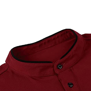 Chemise à manches longues et courtes pour homme, couleur marron, chemise décontractée en tricot imprimé, compression, 100% coton, logo personnalisé - Product Image 3