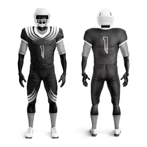 Conjuntos de Uniformes de Fútbol Americano de Manga Corta, Transpirables, de Secado Rápido, Diseño de Color Liso, 100% Poliéster Sublimado, Logotipo Personalizado - Product Image 4