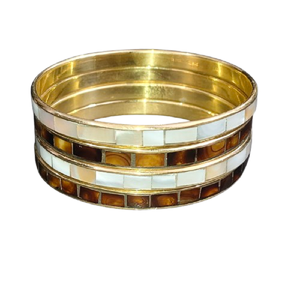 Bracelets classiques en laiton plaqué or poli, minimalistes, empilables, ronds, en métal, bijoux quotidiens durables pour femmes - Product Image 5