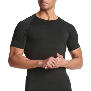 Camiseta deportiva personalizada al por mayor para hombre, de compresión, manga corta, poliéster y spandex, cuello redondo, de secado rápido. - Product Image 3