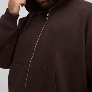 Sweat-shirt à capuche marron pour homme, coupe classique, en molleton 100% coton respirant, avec logo frontal, streetwear d'hiver - Product Image 2