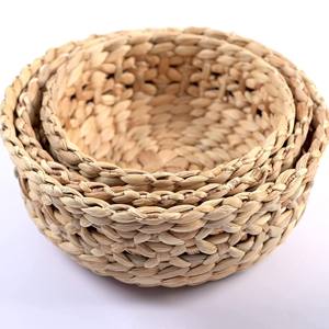 Panier de rangement décoratif en jacinthe d'eau, contenant pour fruits et pain, petits paniers d'organisation - Product Image 4