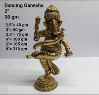 Statue de Ganesh en laiton coulé artisanal, artisanat indien religieux traditionnel et moderne, décoration spirituelle, forme irrégulière, pour la maison