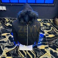 Vente en gros de sweats à capuche en molleton 100% coton pour hommes avec capuche en fausse fourrure, veste zippée d'automne, broderie personnalisée