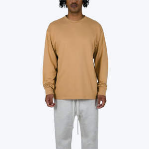 220 gramos personaliza tu propio logotipo Camiseta de manga larga 100% algodón cuello redondo Casual hombres Camiseta de manga larga en blanco - Product Image 1