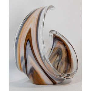 Italian High Quality <b>Glass</b> Centerpiece to Decorate the House in a Special Dark Brown White Rust Color to Make Any Room Unique - Product Image 3