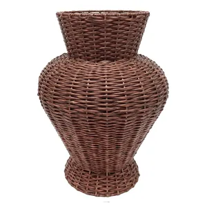 Jarrón decorativo artesanal de ratán natural, flor decorativa de piso de lujo, jarrón moderno, decoración del hogar de Vietnam - Product Image 3