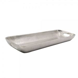 Plato rectangular de aluminio de alta calidad, bandeja de servicio de comida plateada, precio al por mayor - Product Image 1