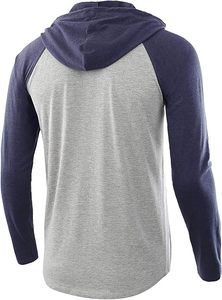 American Raglan Sleeve Hoodie Baseball Sportswear Solid Woven 100% Cotton Breathable Anti-Pilling Summer Button Fast Dry - Product Image 2