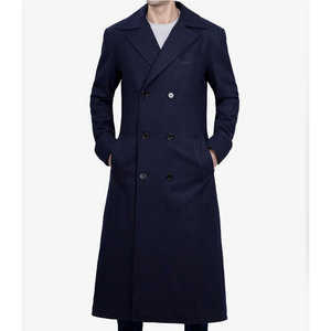 Chaqueta de lana de invierno para hombre 2025, abrigo de lana de cuello ajustado informal de alta calidad, gabardina de cuello largo de algodón, lana de oveja transpirable - Product Image 1