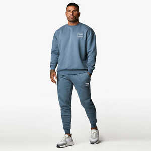 Ensemble de survêtement unisexe avec logo personnalisé, écologique, imprimé en lavage à l'acide, polaire, pour la salle de sport, entraînement, sweat-shirt à manches longues, pull oversize - Product Image 6