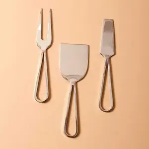 Ustensiles de salle à manger Set à fromage avec poignée tombante Accessoires d'ustensiles de cuisine Outil de cuisson Couverts de service Argenterie Tête en acier inoxydable - Product Image 2