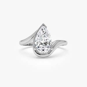 Enchanting Pear Bypass Design Lab Grown Diamond Engagement <b>Ring</b> 1.50 Ct E-F VS 14K Gold Special Occasion Party Wear - Product Image 1