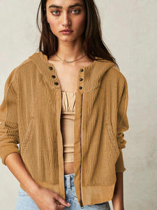 Fashion <b>Men's</b> Winter Waffle Knit Patchwork Bomber <b>Jacket</b> with Front Logo <b>Pullover</b> Closure 100% Cotton Breathable - Product Image 5