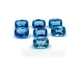 10X14มม. เบาะสวิสสีฟ้าบุษราคัมตัดเป็นพลอยหลวมสำหรับทำเครื่องประดับลูกปัดสีฟ้าบุษราคัม - Product Image 2