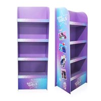 Soporte de exhibición de PVC corrugado portátil personalizado, soporte de suelo plegable moderno con función giratoria desmontable para tienda de supermercado