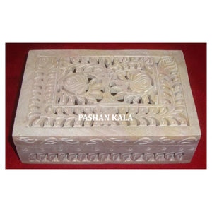 Excellentes boîtes à bijoux de sculpture en stéatite naturelle de qualité d'exportation pour la décoration grossiste et fabricant d'indien - Product Image 1