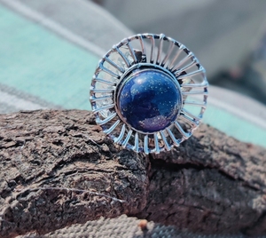 925 Sterling Silver Classic Fine Wedding Engagement <b>Ring</b> <b>Lapis</b> <b>Lazuli</b> Gemstone Party Jewelry Anniversary Gift Wholesale Jewelry - Product Image 1