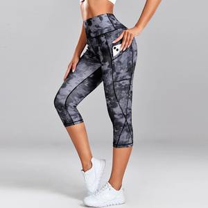 Leggings de gymnastique pour femmes taille haute élastique deux pièces pantalons de yoga avec poches vêtements de sport collants de course porter - Product Image 2