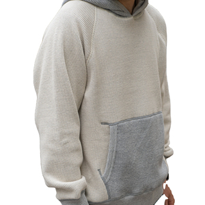 Nouveau haute qualité impression Logo Streetwear français éponge gaufre couche extérieure Style rétro hommes décontracté sport Gym travail à capuche - Product Image 1