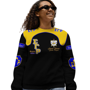Sweat-shirt à col rond Sigma Gamma Rho 1922 bleu et or, vêtements grecs de sororité, polaire de qualité supérieure, pull pour femmes, mode d'hiver - Product Image 5