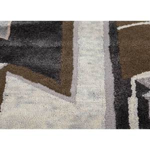 Linear Grey Black <b>Hand</b> <b>Tufted</b> Wool Viscose <b>Rug</b> Tra-13981 for Home Use-Abstract Living Room Carpet Striped Rectangle Hallway 10mm - Product Image 3