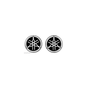 Adesivo 3D in Resina per Forcella Yamaha, per Moto-Scooter, 50mm, Nero-Argento - Product Image 1