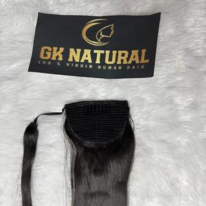 100% réel Remy indien Extension de cheveux Clip-In queue de cheval tissage Texture ondulée simple cheveux dessinés extrémités - Product Image 5